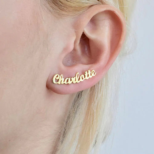 DIY custom English letter name earrings personalized custom earrings