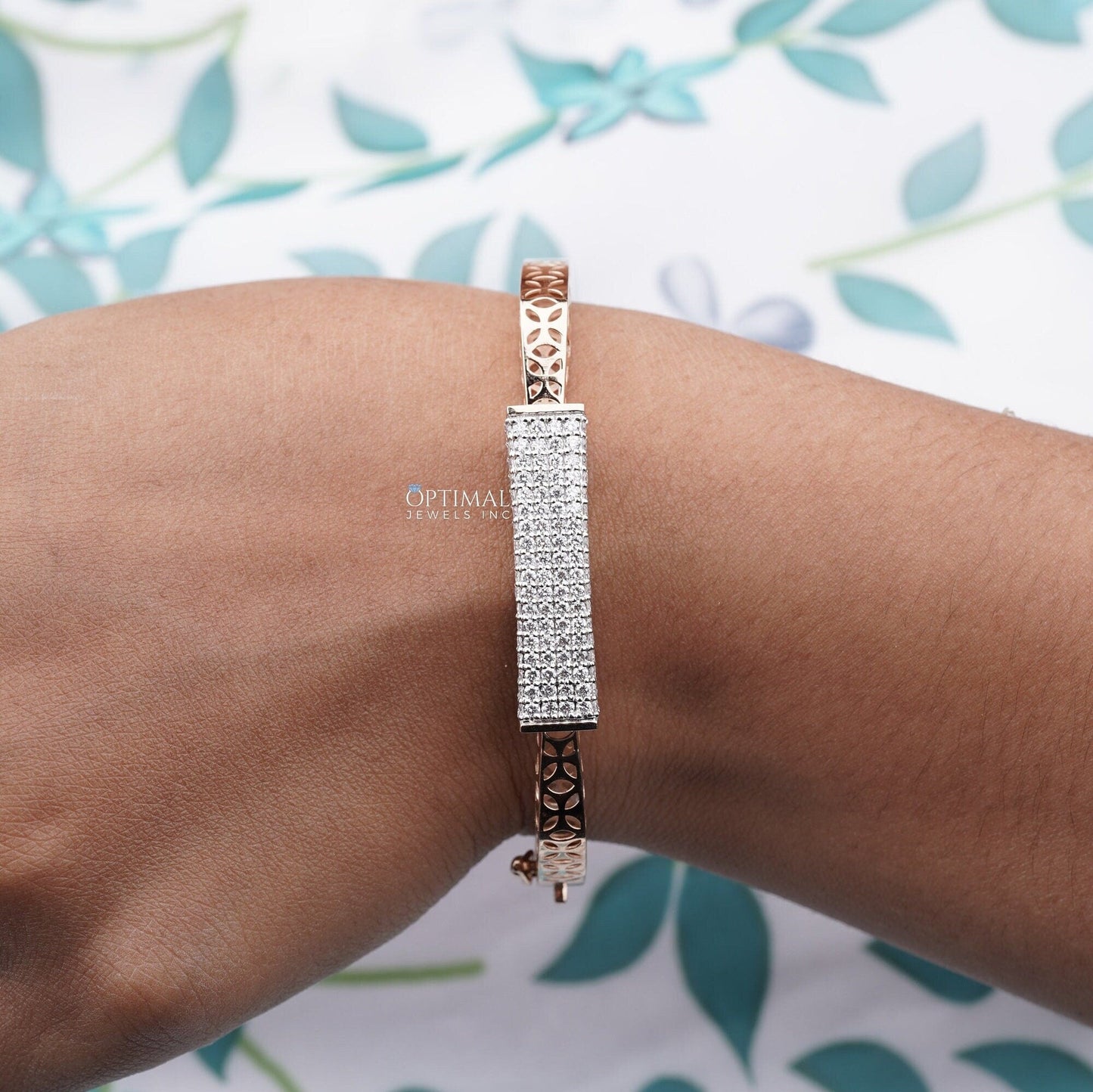 1.75 CTW Cuban Link Lab-Grown Diamond Bracelet, Pave-Set Round