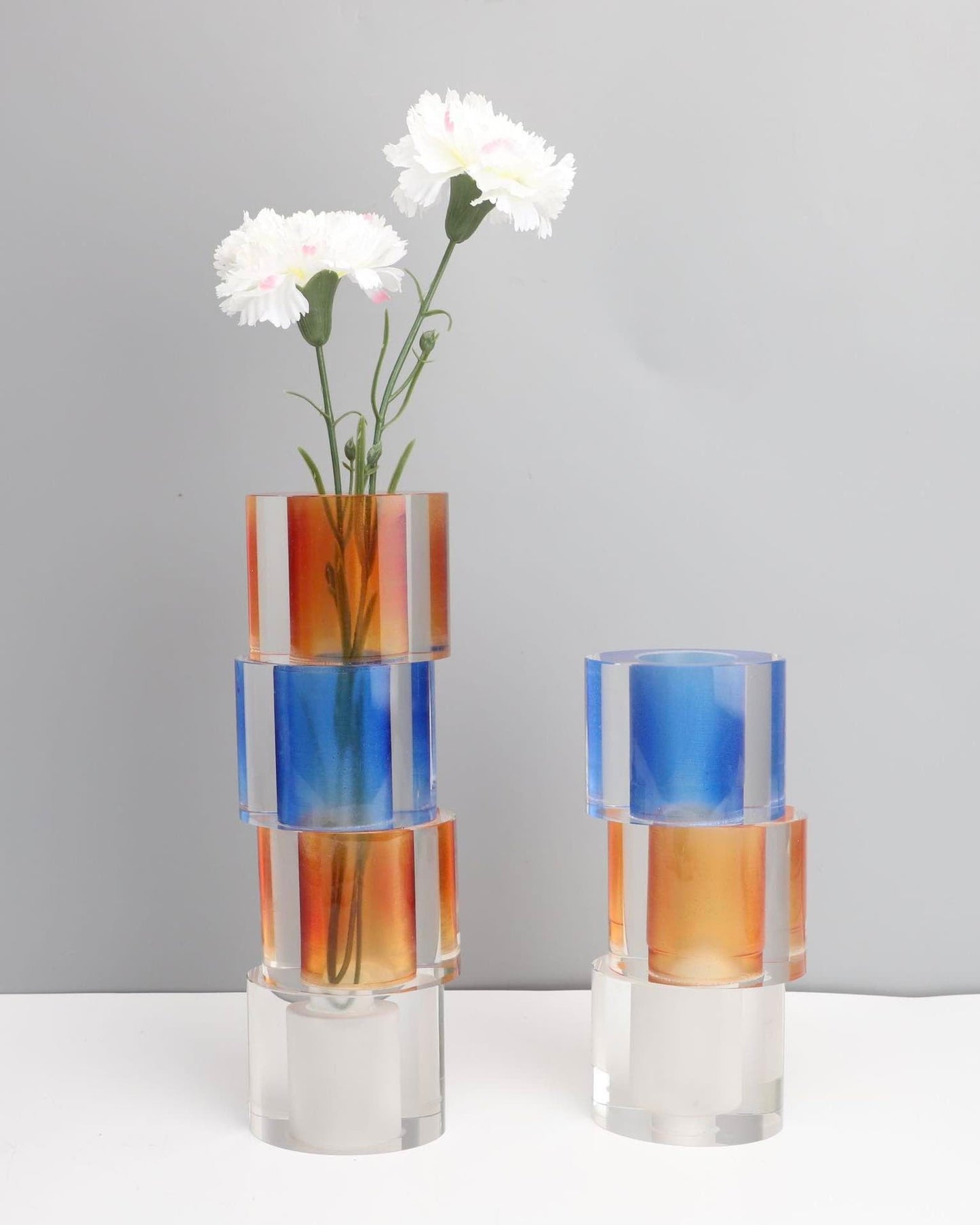 Modern Crystal Nugget Vase, Contemporary Table Setting Centrepieces